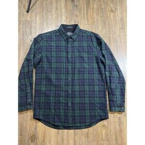 Pendleton Shirt Mens Medium Green Black Fireside Black Watch Virgin Wool Tartan
